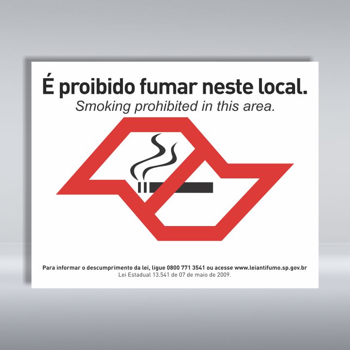 PLACA É PROIBIDO FUMAR NESTE LOCAL | TAMANHO 25x20 cm